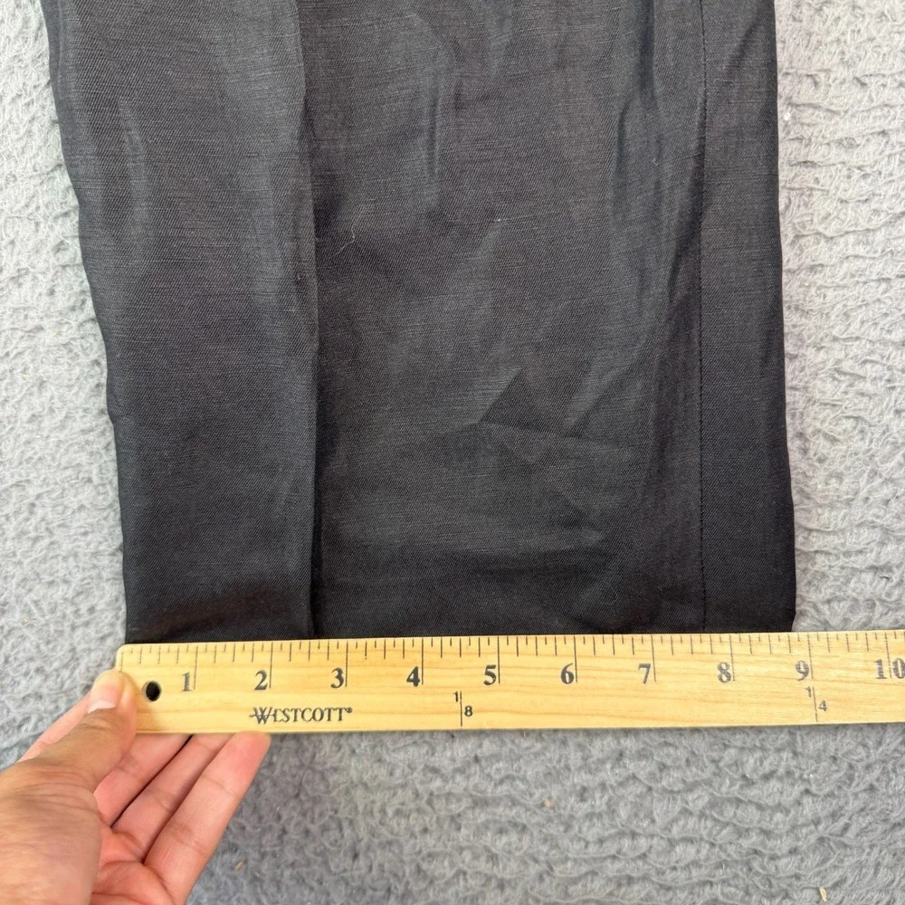 Suitsupply Linen Silk Duca SA Pants Mens 34x28 Black Pleated Side Adjusters